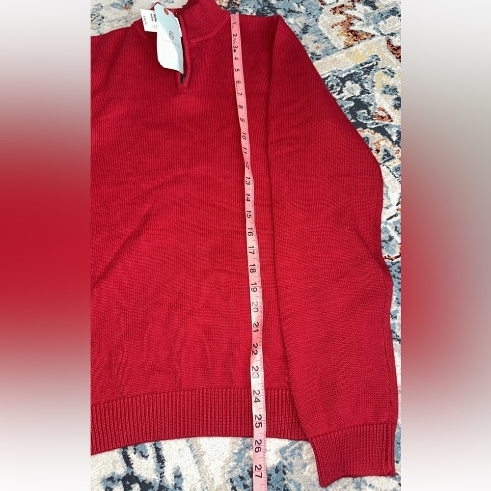 NWT Class Club Sweater Boys Youth Size 18/20 Red 1/4 Zip Pullover Mock Neck - Picture 8 of 8